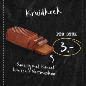 Kruidkoek 3 euro.