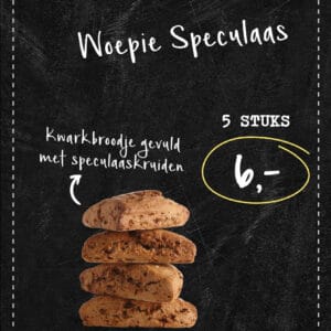 Woepies speculaas 5 stuks 6 euro.