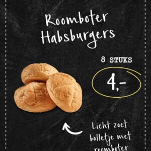 Roomboter habsburgers 8 stuks 4 euro.