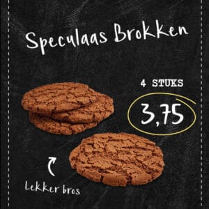 Speculaas brokken 4 stuks 3,75.