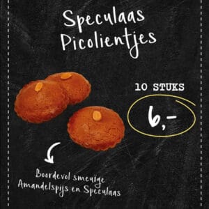 Speculaas picolientjes 10 stuks 6 euro.