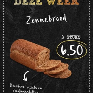 Zonnebrood 3 stuks 6,50.