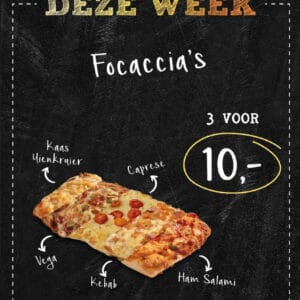 Focaccia's 3 voor 10,-