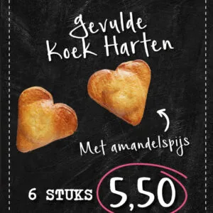 Gevulde koek harten 6 stuks 5,50